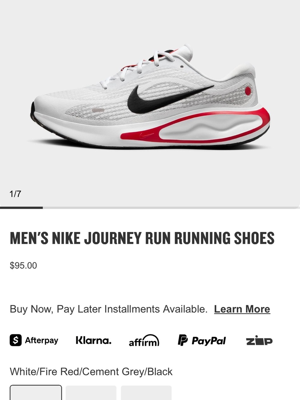 Nike Men's Journey Run — White/Red/Black